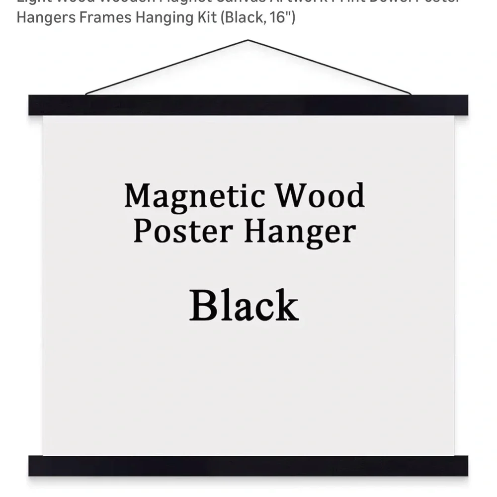 NWT Black Wood Magnetic Frame for Posters/Pictures. 16” wide